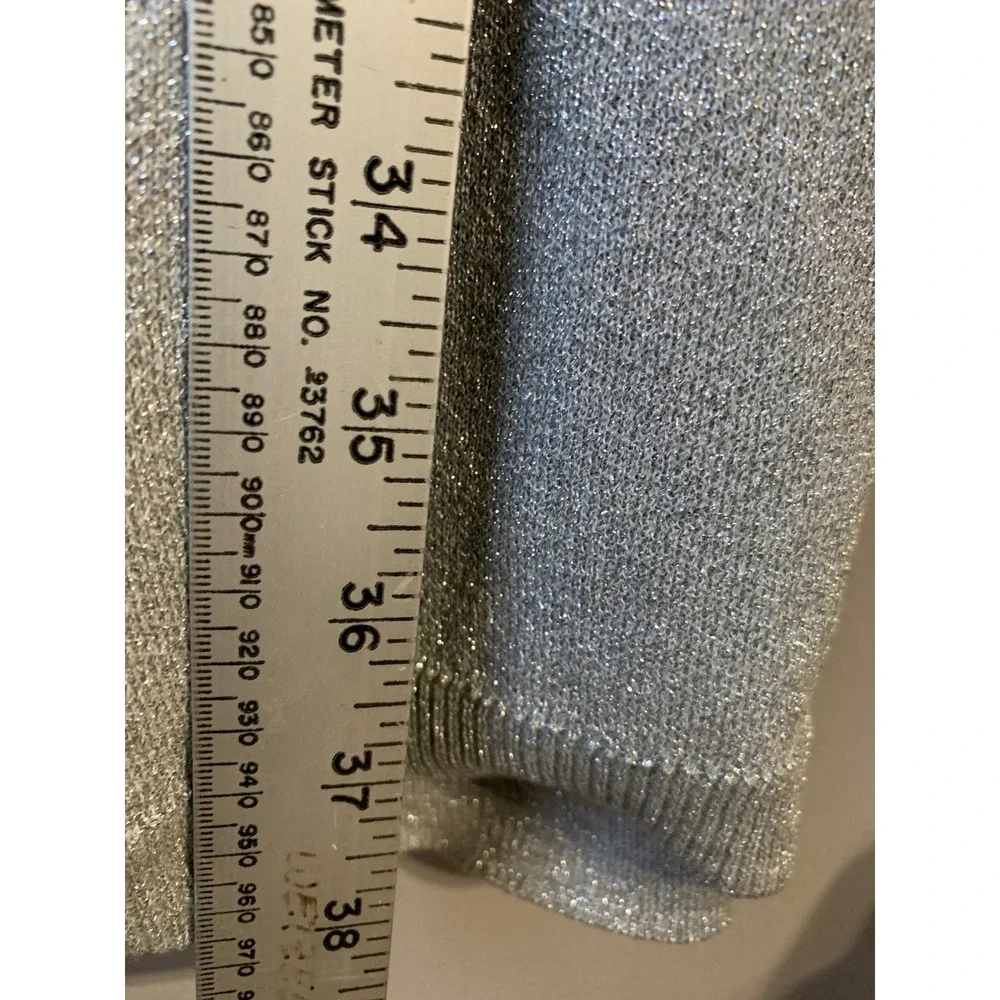 J.Crew Women's Silver Sparkle Twist-Back‎ Long Sleeve A-Line Dress XXL
